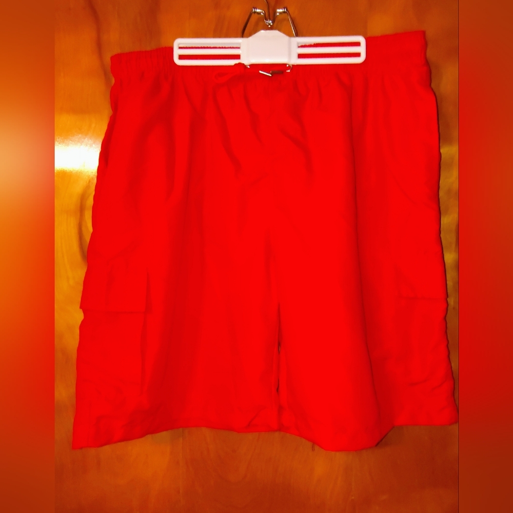 Essentials, Red,XL ,Athletic StyleSwim Shorts With Lining